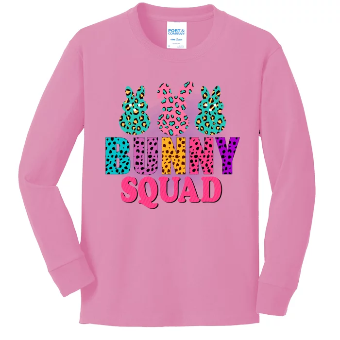 Bunny Squad Easter Bunny Design Kids Long Sleeve Shirt