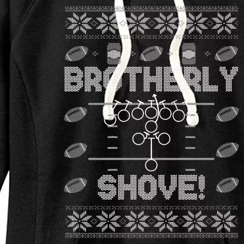 Brotherly Shove Eagles Nick Sirianni Ugly Christmas Sweater Women's Fleece Hoodie