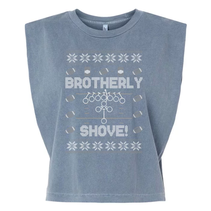 Brotherly Shove Eagles Nick Sirianni Ugly Christmas Sweater Garment-Dyed Women's Muscle Tee