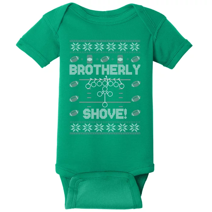 Brotherly Shove Eagles Nick Sirianni Ugly Christmas Sweater Baby Bodysuit