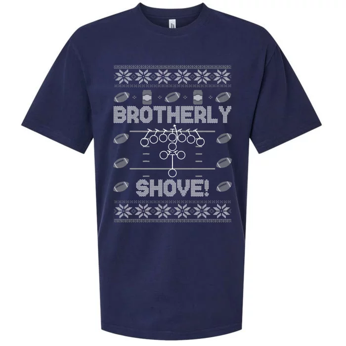 Brotherly Shove Eagles Nick Sirianni Ugly Christmas Sweater Sueded Cloud Jersey T-Shirt