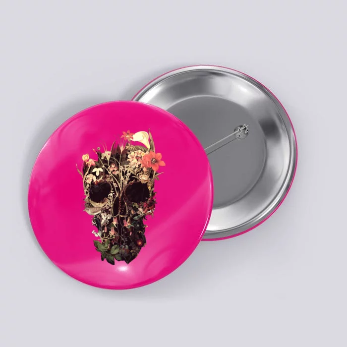 Bloom Skull Flower Button