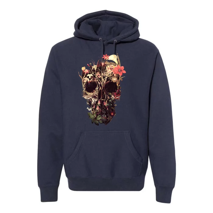 Bloom Skull Flower Premium Hoodie