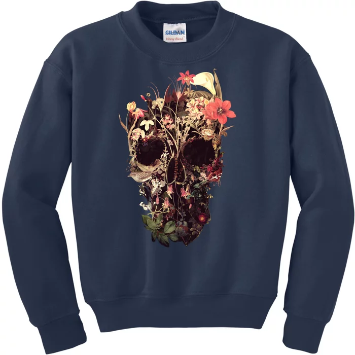 Bloom Skull Flower Kids Sweatshirt