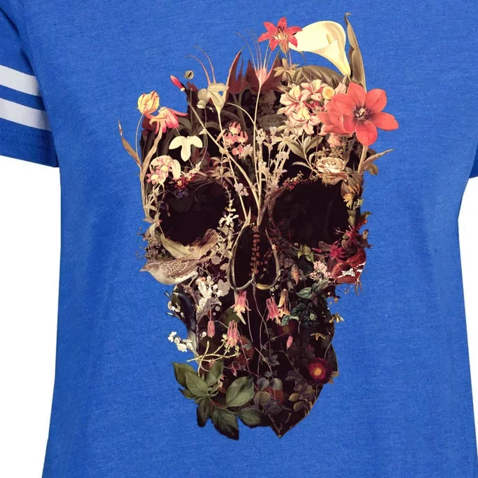 Bloom Skull Flower Enza Ladies Jersey Football T-Shirt