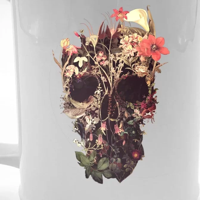 Bloom Skull Flower Front & Back Beer Stein