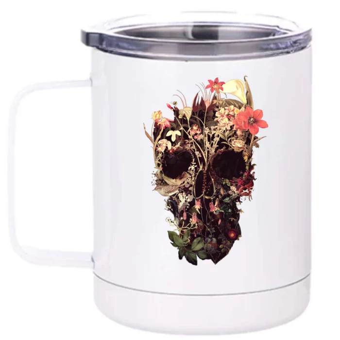 Bloom Skull Flower Front & Back 12oz Stainless Steel Tumbler Cup