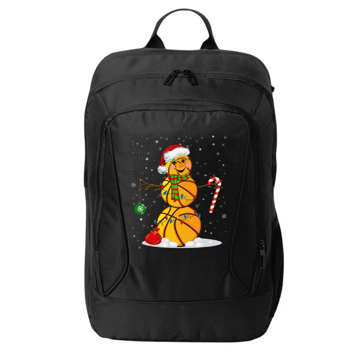 Basketball Snowman Funny Christmas Pajamas Matching Gifts City Backpack