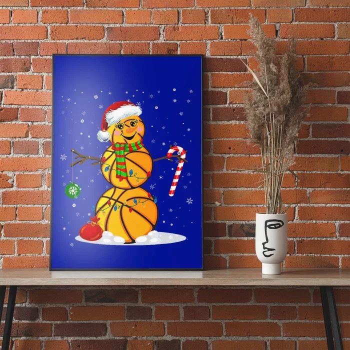 Basketball Snowman Funny Christmas Pajamas Matching Gifts Poster