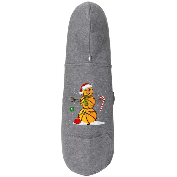 Basketball Snowman Funny Christmas Pajamas Matching Gifts Doggie 3-End Fleece Hoodie