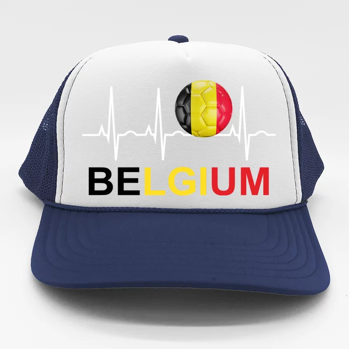 Belgium Soccer Funny Gift Belgium Flag Soccer Trucker Hat