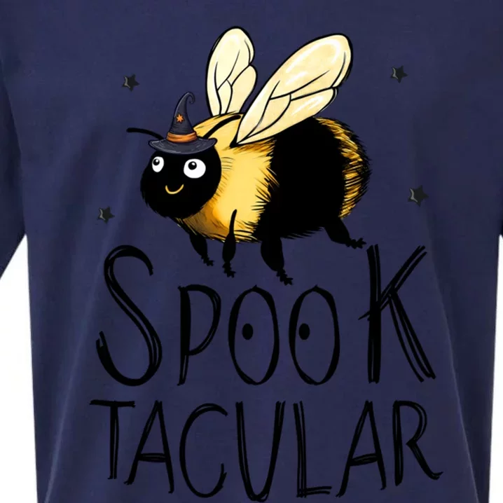 Bee Spooktacular Funny Bumble Bee Halloween Witch Gift Sueded Cloud Jersey T-Shirt