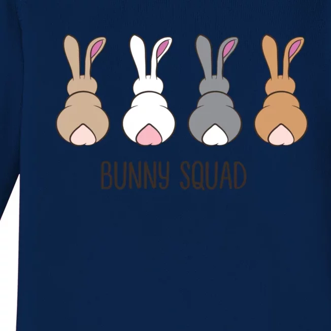 Bunny Squad Funny Rabbits Team Gift Baby Long Sleeve Bodysuit