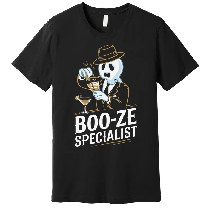 Booze Specialist Funny Ghost For Halloween Party Lovers Premium T-Shirt