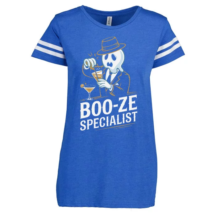 Booze Specialist Funny Ghost For Halloween Party Lovers Enza Ladies Jersey Football T-Shirt