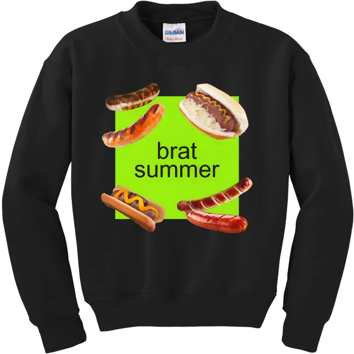 Brat Summer Funny Hot Dog Bratwurst Summer Kids Sweatshirt