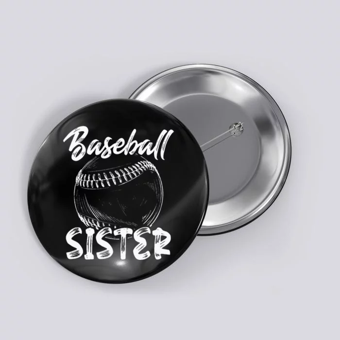 Baseball Sister For Women Family Matching Players Team Button