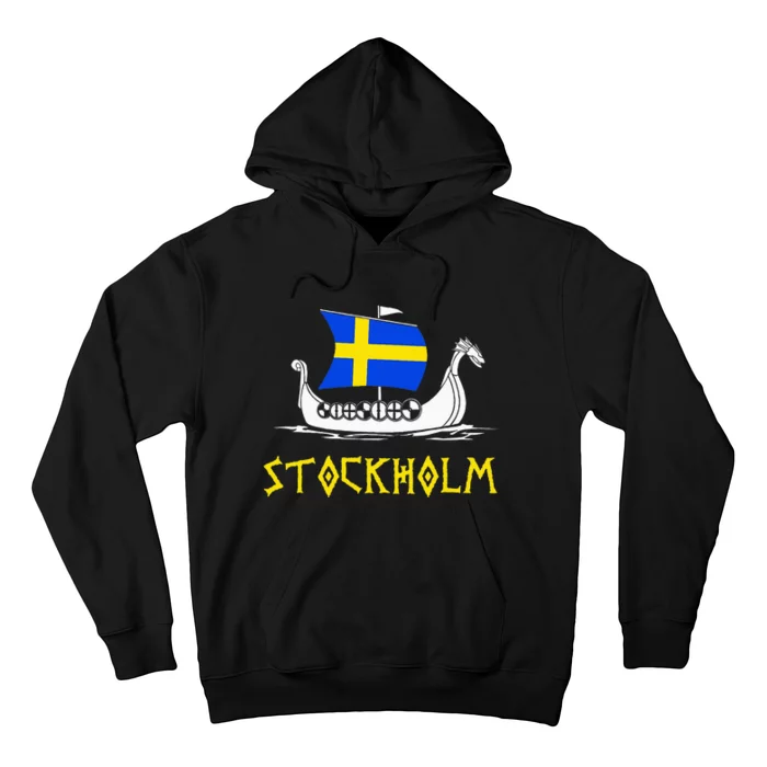 Boat Swedish Flag Sweden Viking Ship Stockholm Hoodie