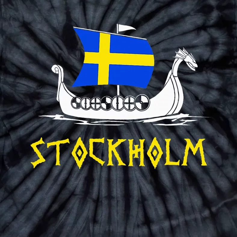 Boat Swedish Flag Sweden Viking Ship Stockholm Tie-Dye T-Shirt