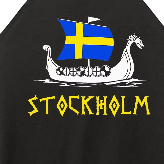 Boat Swedish Flag Sweden Viking Ship Stockholm Women’s Perfect Tri Rocker Tank