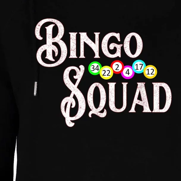 Bingo Squad Funny Bingo Lover Womens Funnel Neck Pullover Hood