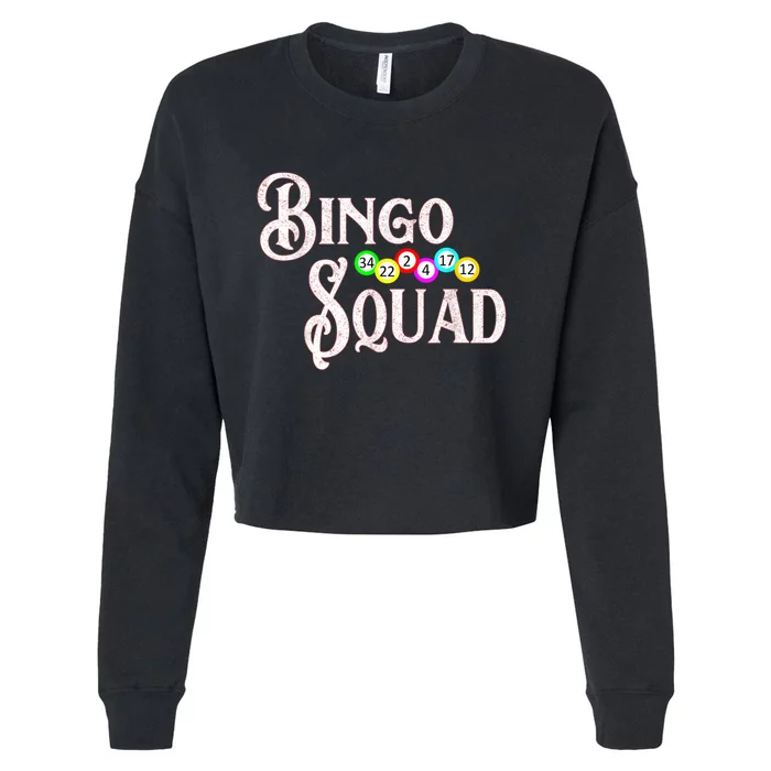 Bingo Squad Funny Bingo Lover Cropped Pullover Crew