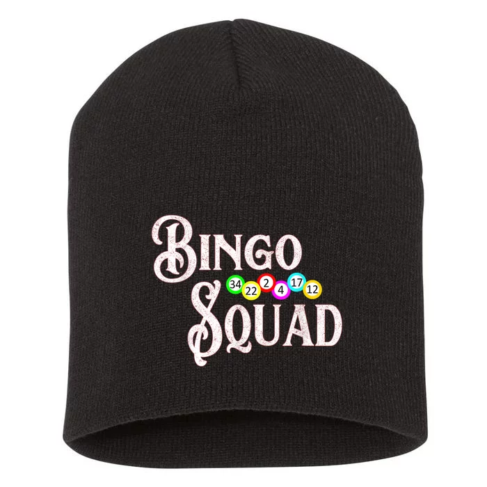 Bingo Squad Funny Bingo Lover Short Acrylic Beanie