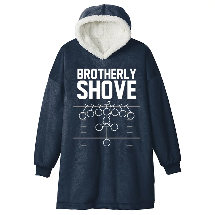 Brotherly Shove Football Fan Hooded Wearable Blanket