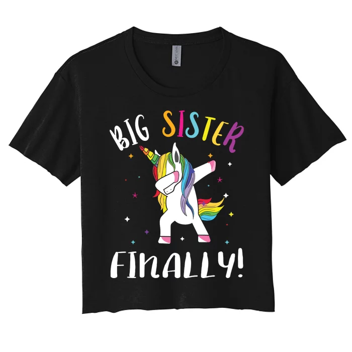 Big Sister Finally Unicorn Unicorn New Big Sister Women's Crop Top Tee