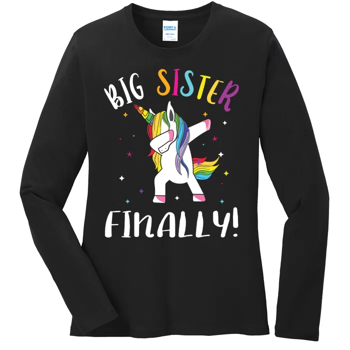 Big Sister Finally Unicorn Unicorn New Big Sister Ladies Long Sleeve Shirt