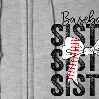 Baseball Sister Funny Baseball Life Softball Life Girl Women Full Zip Hoodie