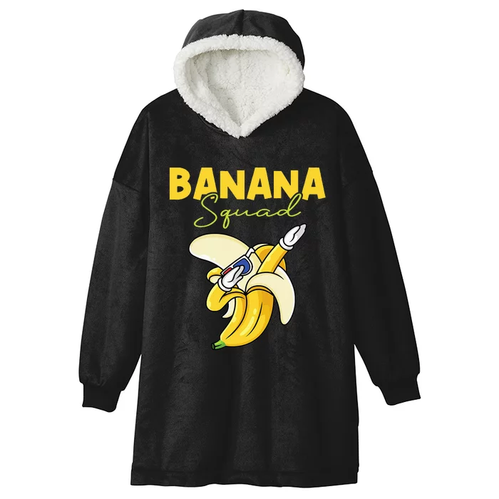 Banana Squad Funny Dabbing Banana Food & Dab Hooded Wearable Blanket