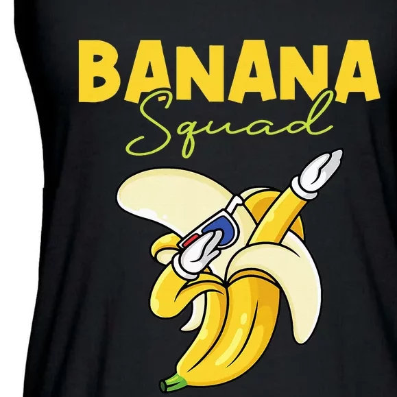 Banana Squad Funny Dabbing Banana Food & Dab Ladies Essential Flowy Tank