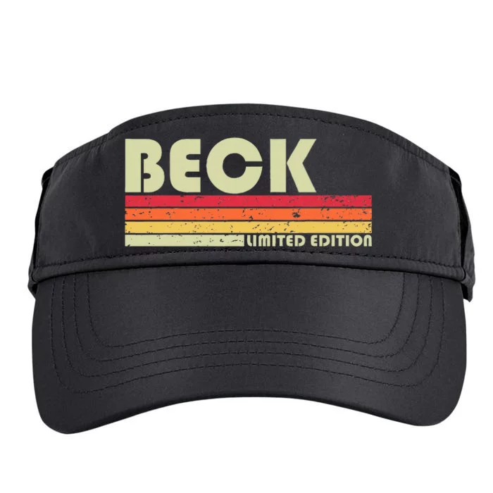 Beck Surname Funny Adult Drive Performance Visor