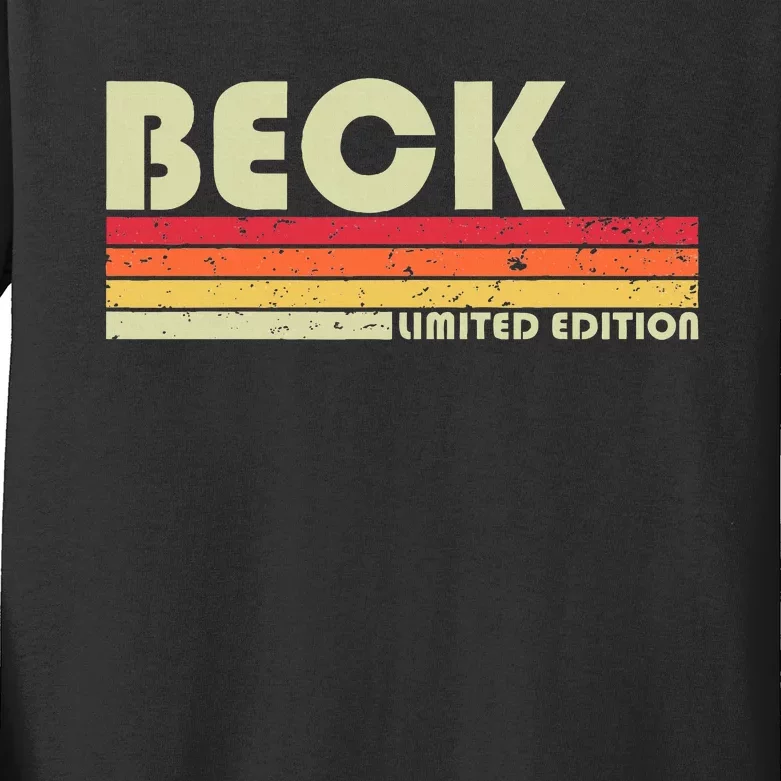 Beck Surname Funny Kids Long Sleeve Shirt