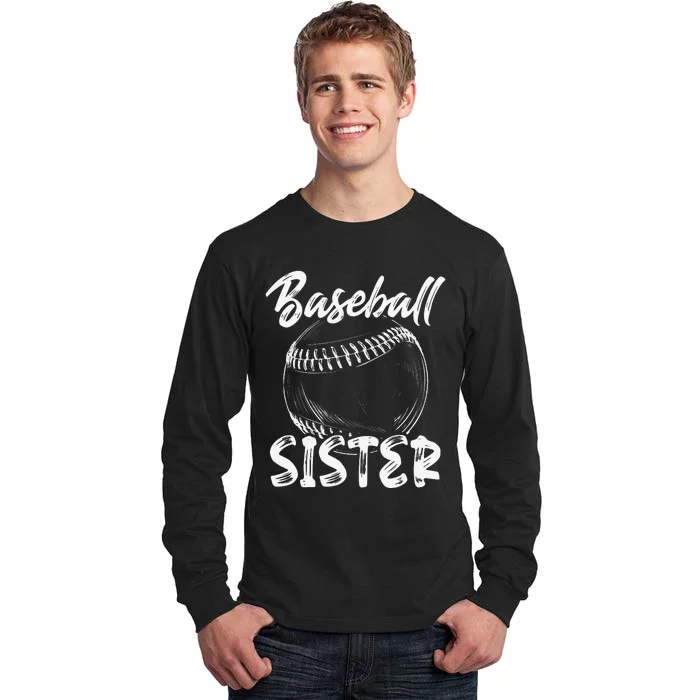 Baseball Sister For  Family Matching Players Team Tall Long Sleeve T-Shirt