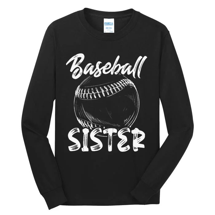 Baseball Sister For  Family Matching Players Team Tall Long Sleeve T-Shirt