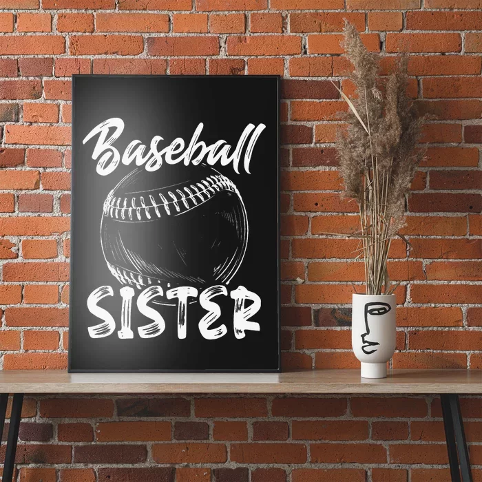 Baseball Sister For  Family Matching Players Team Poster