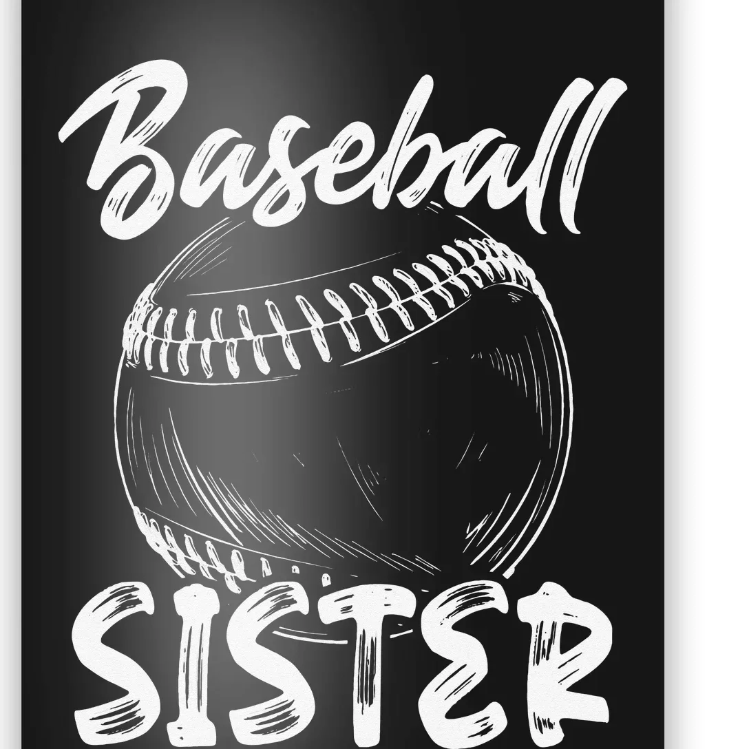 Baseball Sister For  Family Matching Players Team Poster