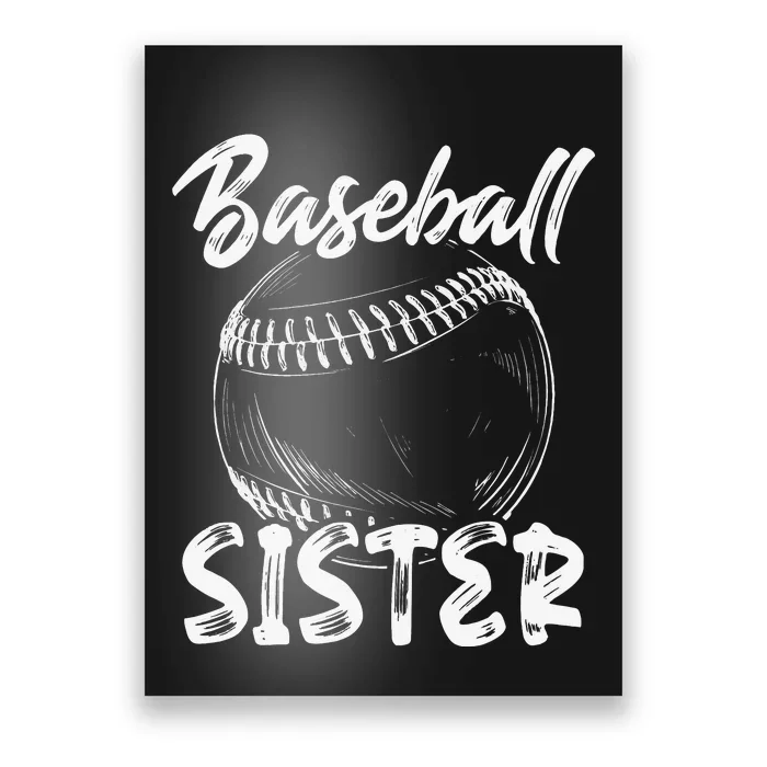 Baseball Sister For  Family Matching Players Team Poster