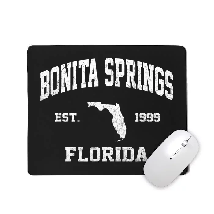 Bonita Springs Florida FL Vintage State Athletic Style Mousepad