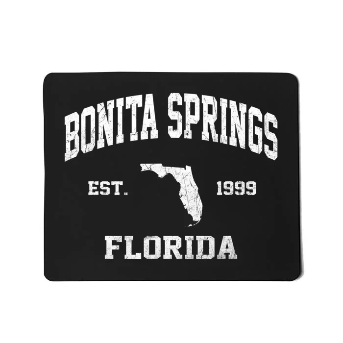 Bonita Springs Florida FL Vintage State Athletic Style Mousepad