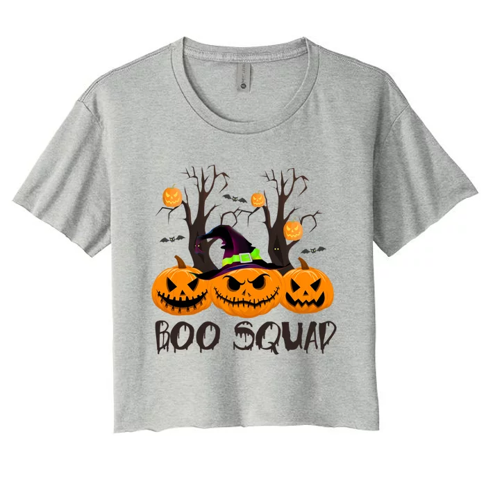 Boo Squad Funny Halloween Cool Gift Women's Crop Top Tee