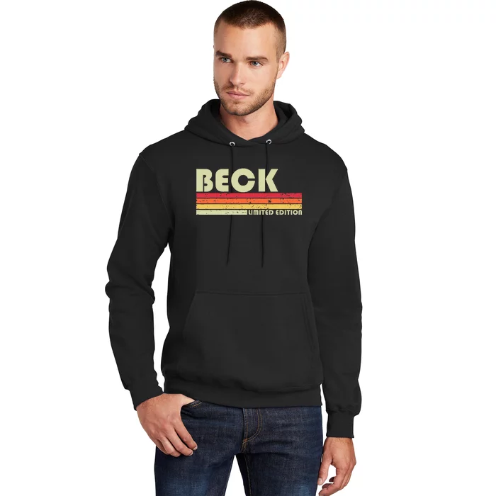 Beck Surname Funny Retro Vintage 80s 90s Birthday Reunion Hoodie