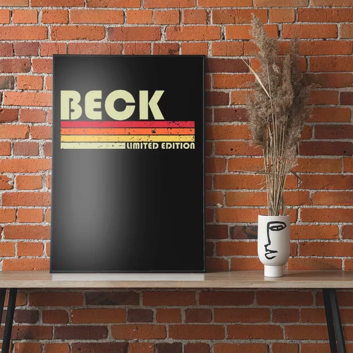 Beck Surname Funny Retro Vintage 80s 90s Birthday Reunion Poster