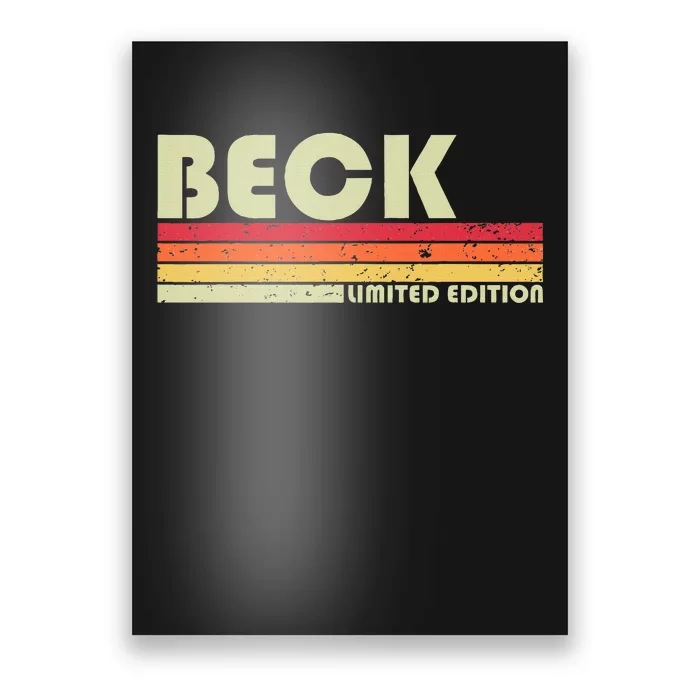 Beck Surname Funny Retro Vintage 80s 90s Birthday Reunion Poster