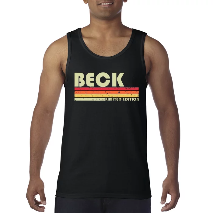 Beck Surname Funny Retro Vintage 80s 90s Birthday Reunion Tank Top