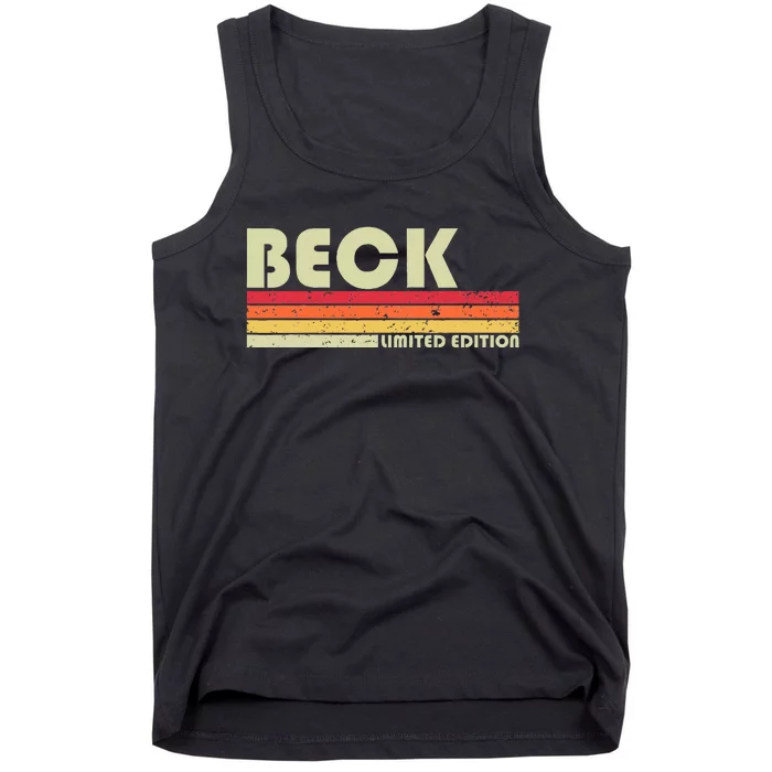 Beck Surname Funny Retro Vintage 80s 90s Birthday Reunion Tank Top