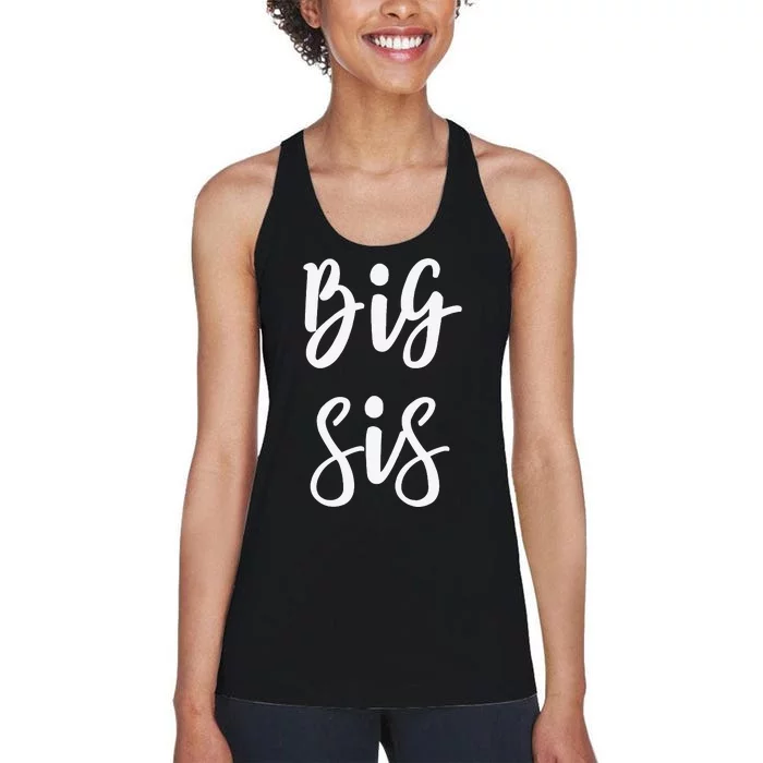 Big Sis for Big Little Brother and Sister Siblings Matching Women's Racerback Tank