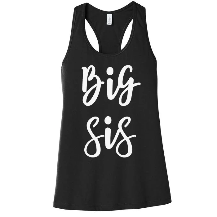 Big Sis for Big Little Brother and Sister Siblings Matching Women's Racerback Tank